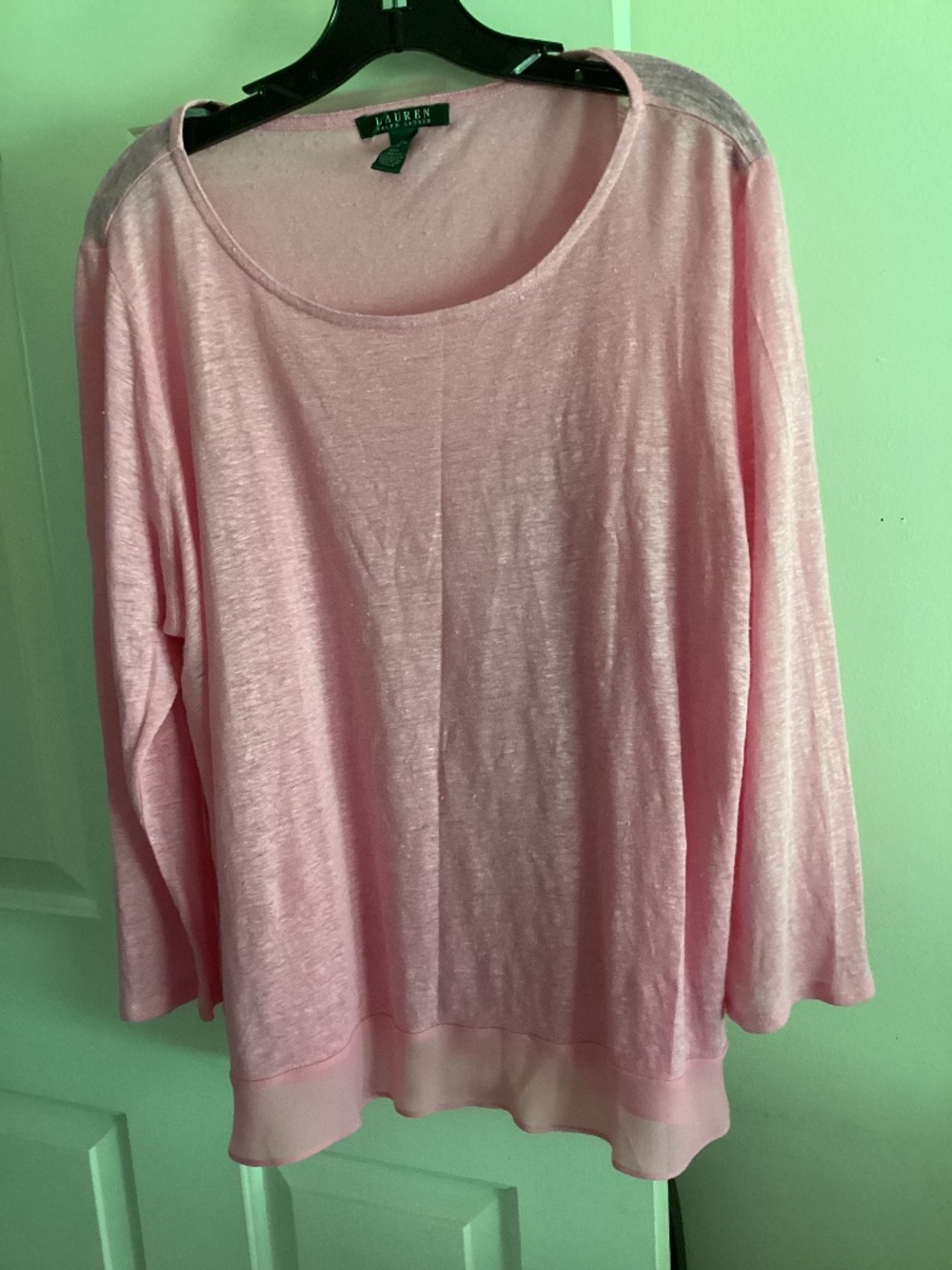Lauren RALPH LAUREN 100% linen sheer top